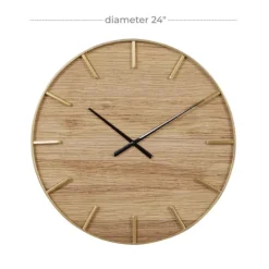 Natural Wood And Metal Numberless Wall Clock-Kirkland's Home Discount