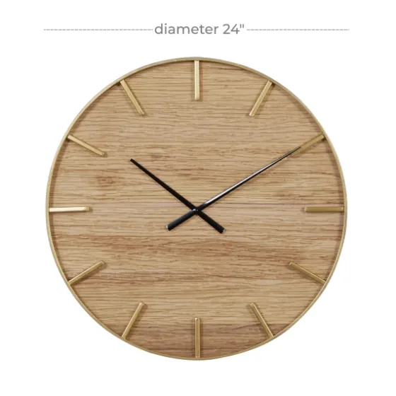 Natural Wood And Metal Numberless Wall Clock-Kirkland's Home Discount