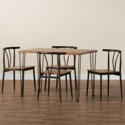 Natural Wood And Metal 5-Pc. Dining Set-Kirkland's Home New