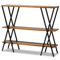 Natural Wood And Metal 3-Tier Console Table-Kirkland's Home New