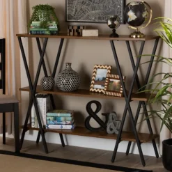 Natural Wood And Metal 3-Tier Console Table-Kirkland's Home New