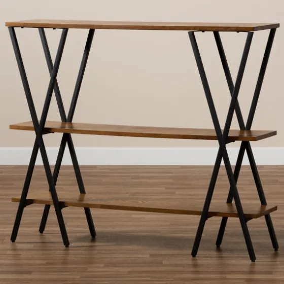 Natural Wood And Metal 3-Tier Console Table-Kirkland's Home New