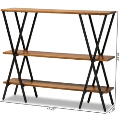 Natural Wood And Metal 3-Tier Console Table-Kirkland's Home New