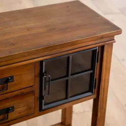 Natural Wood And Metal Window Console Table-Kirkland's Home Online