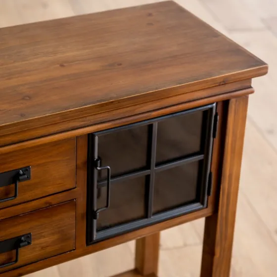 Natural Wood And Metal Window Console Table-Kirkland's Home Online
