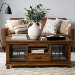 Natural Wood And Metal Window Coffee Table-Kirkland's Home Cheap