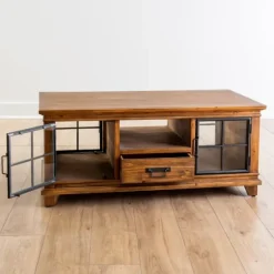 Natural Wood And Metal Window Coffee Table-Kirkland's Home Cheap