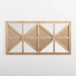 Natural Wood And Mirror Diamond Wall Plaque-Kirkland's Home Clearance