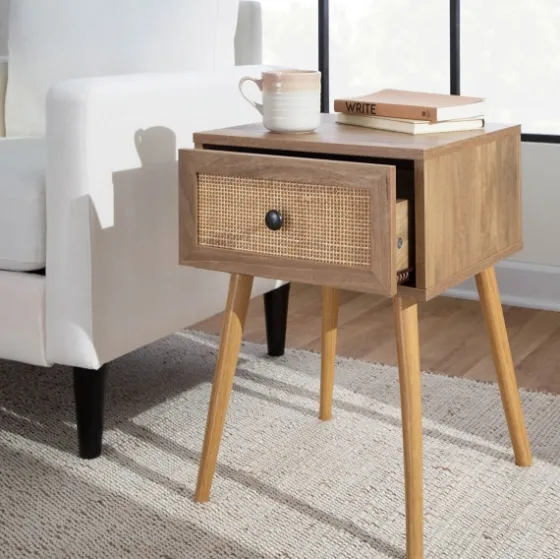Natural Wood And Rat Drawer Accent Table-Kirkland's Home Shop