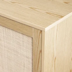 Natural Wood And Rat 3-Drawer Sideboard-Kirkland's Home Best Sale