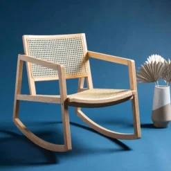 Natural Wood And Rat Rocking Chair-Kirkland's Home Store
