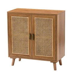 Natural Wood And Rattan 2-Door Cabinet-Kirkland's Home Flash Sale