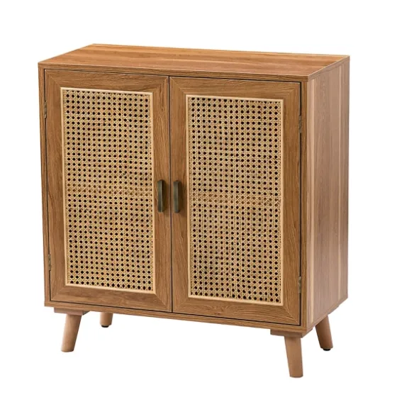 Natural Wood And Rattan 2-Door Cabinet-Kirkland's Home Flash Sale