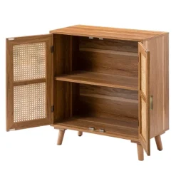 Natural Wood And Rattan 2-Door Cabinet-Kirkland's Home Flash Sale