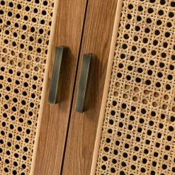 Natural Wood And Rattan 2-Door Cabinet-Kirkland's Home Flash Sale