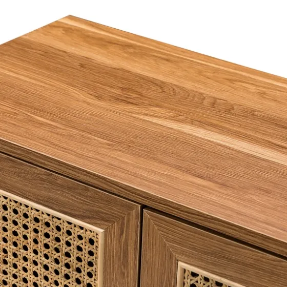 Natural Wood And Rattan 2-Door Cabinet-Kirkland's Home Flash Sale