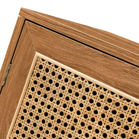 Natural Wood And Rattan 2-Door Cabinet-Kirkland's Home Flash Sale