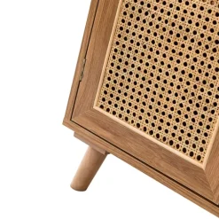 Natural Wood And Rattan 2-Door Cabinet-Kirkland's Home Flash Sale