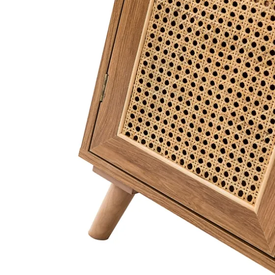 Natural Wood And Rattan 2-Door Cabinet-Kirkland's Home Flash Sale