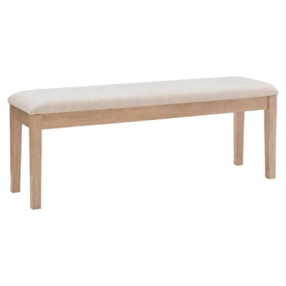 Natural Wood And Upholstered Seat Bench-Kirkland's Home Outlet