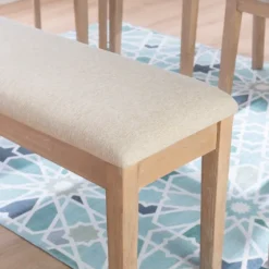 Natural Wood And Upholstered Seat Bench-Kirkland's Home Outlet