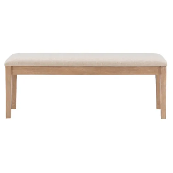 Natural Wood And Upholstered Seat Bench-Kirkland's Home Outlet
