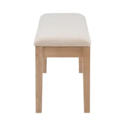 Natural Wood And Upholstered Seat Bench-Kirkland's Home Outlet