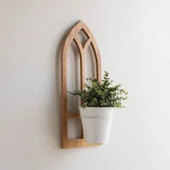 Natural Wood Arch Frame Wall Planter-Kirkland's Home Cheap