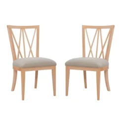 Natural Wood Architectural Dining Chairs, Set Of 2-Kirkland's Home New