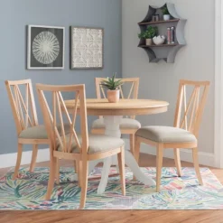Natural Wood Architectural Dining Chairs, Set Of 2-Kirkland's Home New