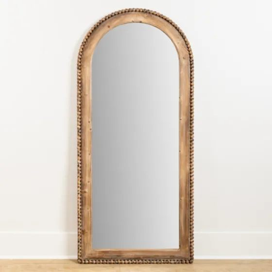 Natural Wood Beaded Arch Leaner Mirror-Kirkland's Home New