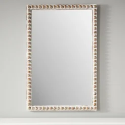 Natural Wood Beaded Frame Mirror-Kirkland's Home Sale