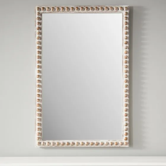 Natural Wood Beaded Frame Mirror-Kirkland's Home Sale