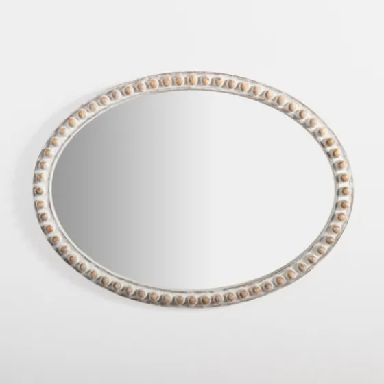 Natural Wood Beaded Oval Mirror-Kirkland's Home Best