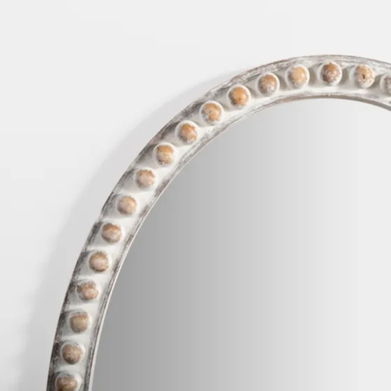 Natural Wood Beaded Oval Mirror-Kirkland's Home Best