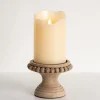 Natural Wood Beaded Pillar Candle Holder, 4 In.-Kirkland's Home Fashion
