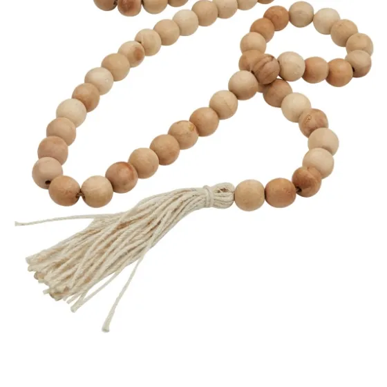 Natural Wood Beaded Tassel Garland-Kirkland's Home Best Sale