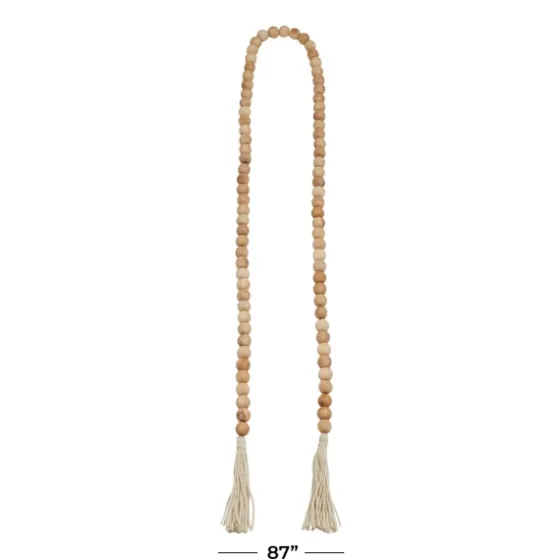 Natural Wood Beaded Tassel Garland-Kirkland's Home Best Sale