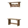 Natural Wood Bench And Hooks 2-Pc. Hall Tree Set-Kirkland's Home New