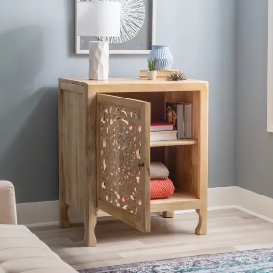 Natural Wood Carved Medallion Cabinet-Kirkland's Home Hot