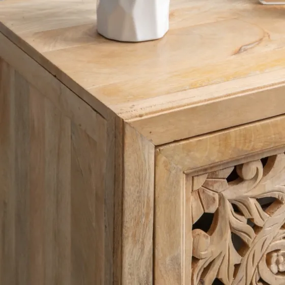 Natural Wood Carved Medallion Cabinet-Kirkland's Home Hot