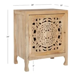 Natural Wood Carved Medallion Cabinet-Kirkland's Home Hot