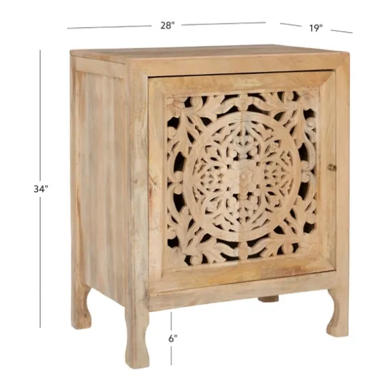 Natural Wood Carved Medallion Cabinet-Kirkland's Home Hot