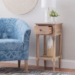 Natural Wood Coastal Compact Accent Table-Kirkland's Home Store