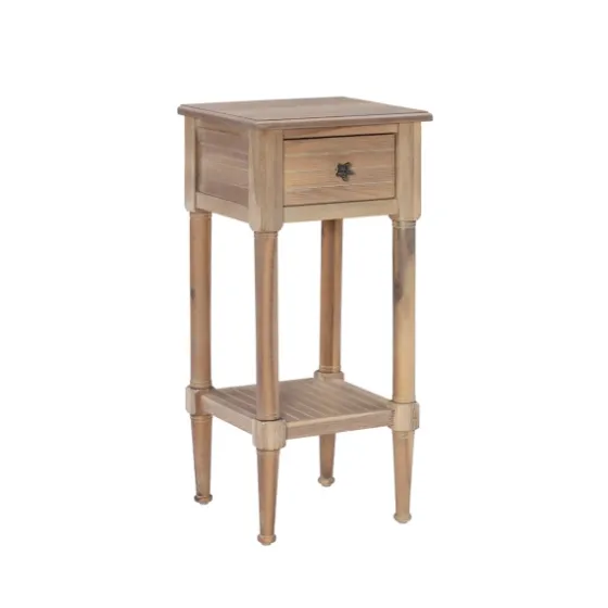Natural Wood Coastal Compact Accent Table-Kirkland's Home Store