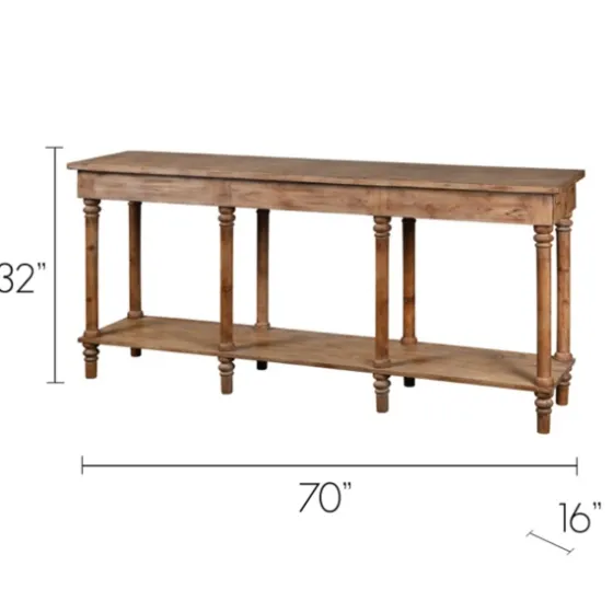 Natural Wood Console With Shelf-Kirkland's Home Cheap
