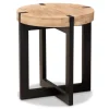 Natural Wood Cross Base Side Table-Kirkland's Home Cheap