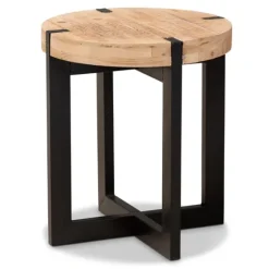 Natural Wood Cross Base Side Table-Kirkland's Home Cheap