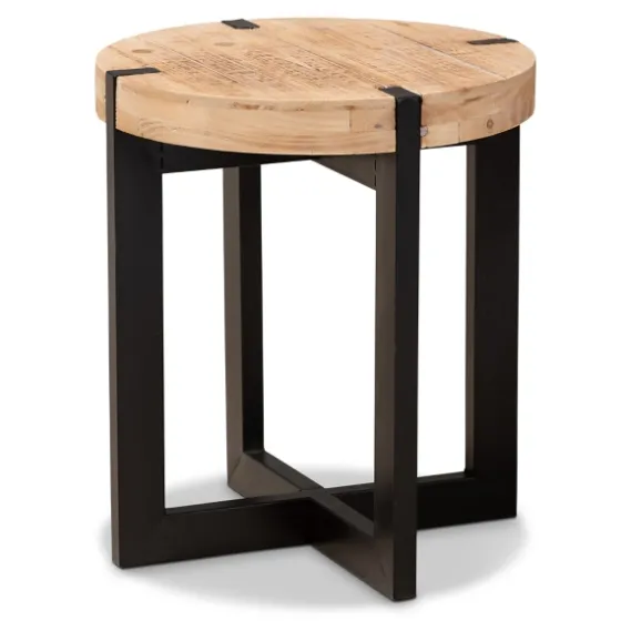 Natural Wood Cross Base Side Table-Kirkland's Home Cheap