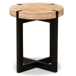 Natural Wood Cross Base Side Table-Kirkland's Home Cheap